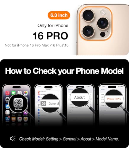 TORRAS Magnetic Slim Fit for iPhone 16 Pro Case, 6.3 inch, Ultra-Thin Case Compatible with MagSafe, Lightweight Matte Anti-Scratch Hard PC Cover Phone Case for iPhone 16 Pro OriginFit, Black