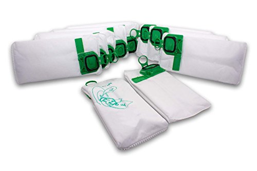 vhbw 10x Staubsaugerbeutel Ersatz f&uuml;r Vorwerk FP140/150 f&uuml;r Staubsauger - Mikrovlies, 26cm x 14cm, Gr&uuml;n, Wei&szlig;