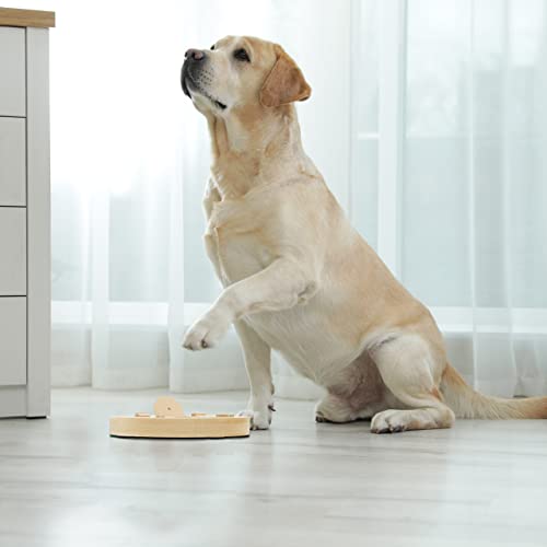 Relaxdays interaktives Intelligenzspielzeug, für Hunde, Futterspielzeug, Leckerli verstecken, Schnüffelspiel, MDF, natur