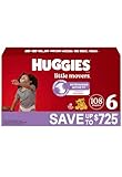 Huggies Little Movers Perfect Fitting Diapers Size 6 (108 Count)