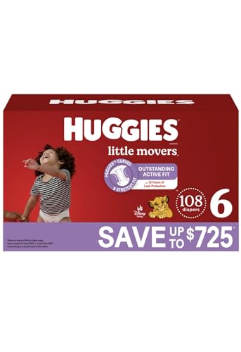 Huggies Little Movers Perfect Fitting Diapers Size 6 (108 Count)