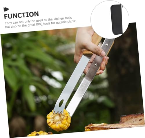 Set de herramientas para parrilla con mango de madera miniatura 5
