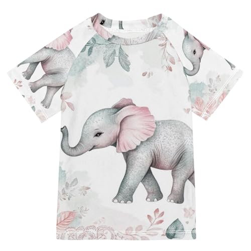 Boy Swimsuit Watercolor Elephant Pastel Cute Sunscreen T-Shirts Swimwear Sets UPF 50+