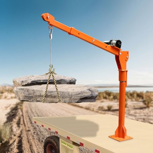 Grúa de Montaje en Camión 1100lb con Cabrestante Eléctrico 3500lb miniatura 3