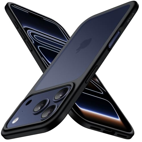 JETech Matowe Etui dla iPhone 17 Pro Max 6,9 Cala, Ochrona Przed Upadkiem Klasy Wojskowej, Matowy Półprzezroczysty Tył Minimalistycznym Osłona Telefonu, Anty Odcisk Palca (Czarny)