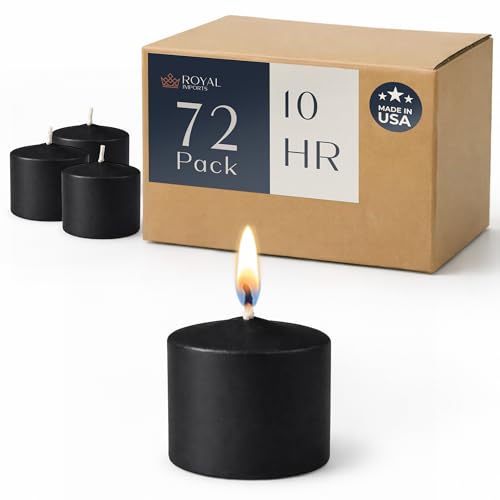 Image of Royal Imports Votive Candles Unscented Candles for Wedding Centerpieces Black, Pack of 72 Dripless Wax for Parties, Aromatherapy, Devotional, Home Decor, Spas & Holiday Gifts
