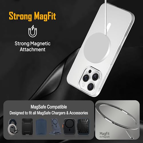 Image of Zapcase Back Case for iPhone 16 Pro Max | Slim Lifetime Anti-Yellow Crystal-Clear Cover with Elevated Camera Protection & MagSafe Compatibility | Premium German Polycarbonate | Shockproof | Clear
