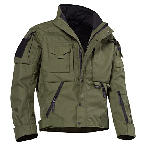 Mens Winter Jacket, Mens Snow Jacket Christmas Jacket Mens Casual Hiking Jackets Tacti Jacket Men Multi-Pocket Hooded Outdoor Coat Men Windbreaker Jacket With Hood (Army Green, X-Large) #TOP19