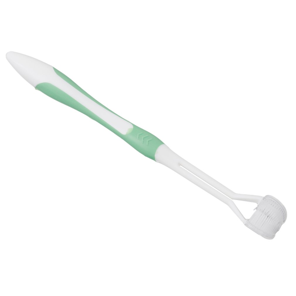 Myhouse 3-Sided Toothbrush Adult Child Toothbrush Manual Toothbrushes (Green)
