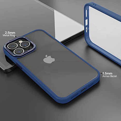 Image of eller sante Trans Armor for iPhone 14 Pro Case Cover, 6 Feet Drop, Metal Ring Camera Protection, Shockproof, Scratch Resistant, Slim, Compatible with iPhone 14 Pro Back Cover - Dark Blue