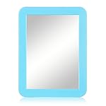 ARTLYMERS Magnetic Locker Mirror, 5x7 Real Glass Small Mirrors for Locker with Magnetic Backing, for School Locker, Bathroom, Household Refrigerator, Locker Accessory (Blue)