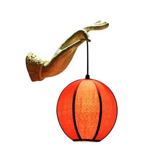 Wlgt Retro creativo nueva resina china Buda mano lámpara de pared clásica...