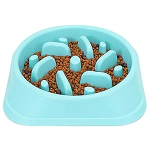 JASGOOD Slow Feeder Large Dog Bowls Slow Eating Pet Bowl Eco-Friendly Non-Toxic Preventing Choking Healthy Design Bowl for Large Dog Pet Stop Bloat Bowl（Blue）