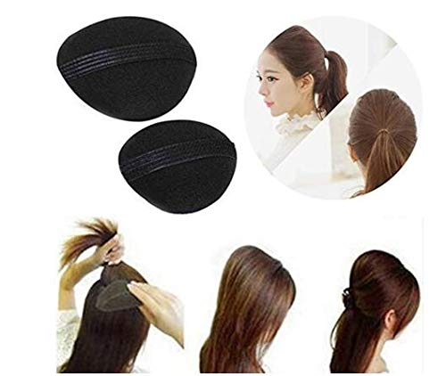 Miniatura 7 de 4 piezas 2 pares de esponja negra Bump It Up volumen base para el cabello, almohadillas para el cabello, almohadillas para el cabello esponjoso,