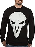 JINX Overwatch Reaper Men's Crew Neck Pullover Sweatshirt, Black, Large
