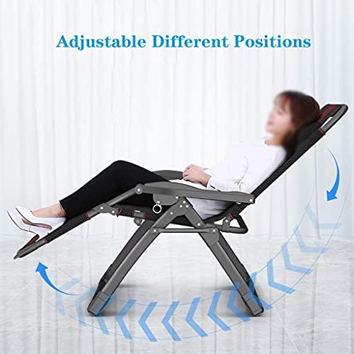 Chaise longue pliante noire Zero Gravity réglable et robuste pour extérieur