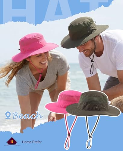 Image of Home Prefer UPF 50+ Men's Sun Hat Wide Brim Bucket Hat UV Protection Hat for Mens Womens Beach Safari Gardening Golf Fishing