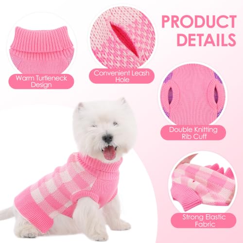 Image of Dog Sweater Dress Plaid Knitwear for Large Dogs Girl Christmas Clothes