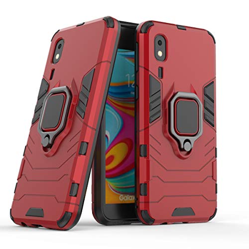 Cocomii Black Panther Armor Galaxy A2 Core Funda Nuevo [Robusto] Táctico Anillo Metálico Sujeción Soporte [Funciona con El Montaje De Coche Magnético] Case Carcasa for Samsung Galaxy A2 Core (B.Red)