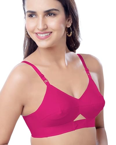 Image of Brida Sajini Women's Cotton Round Stitch Bra | Full Coverage | Single Layered | Non-Padded | Wireless | Saree Bra for Heavy Bust | Daily Use | Combo