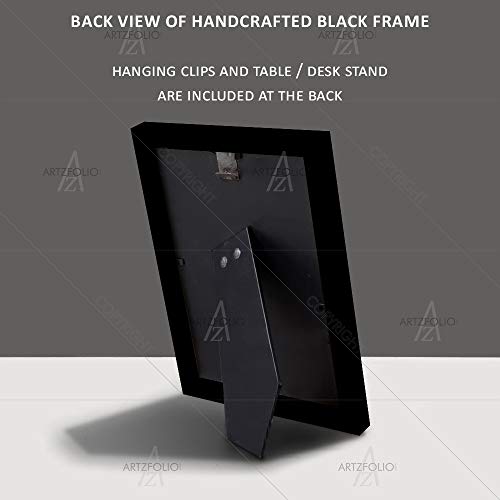 Image of ArtzFolio White Horses D2 | Paper Wall Poster Black Frame with Acrylic Glass | 13 x 9 inch (33 x 23 cms)