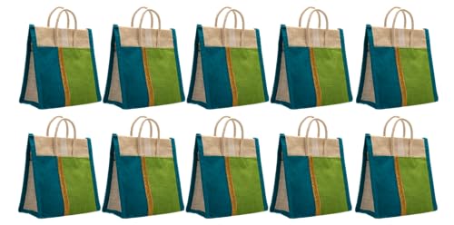 SOMAN Jute Thamboolam Bags For Return Gifts Gb-Set Of 10, Multicolor