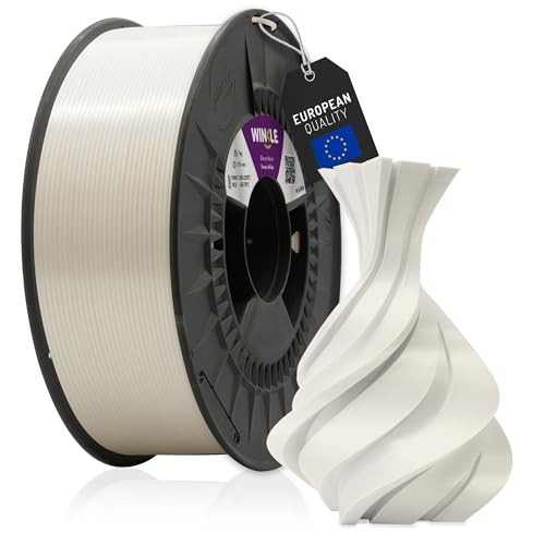 Winkle Silk PLA Filament (Silk) Snow White | 3D Printer Filament | PLA Filament 1.75mm 1kg | PLA White | Silky Smooth Fi