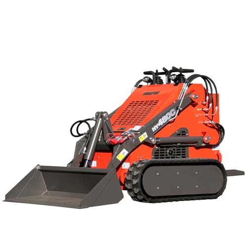 HUAYEE 23HP Gasoline Stand-On Track Mini Skid Steer Loader | Ships from US | All-Terrain for Mud, Snow & Tight Spaces | Standard Bucket. HY480C