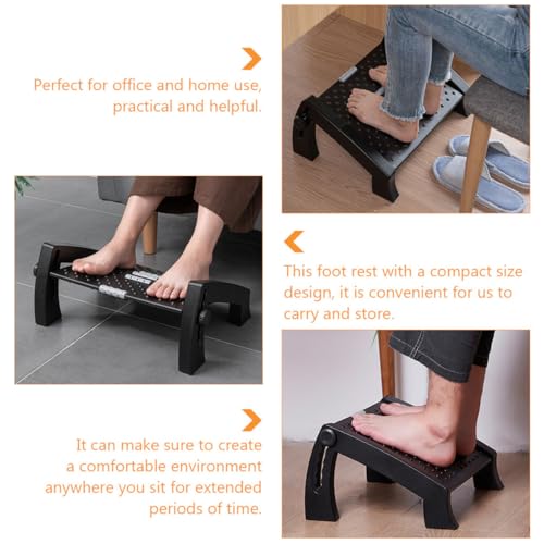 Repose-Pieds de Bureau BESTYASH en Plastique Noir Réglable - 4