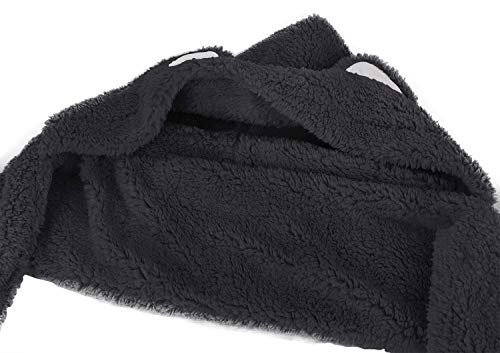 Womens Girls Winter Warm Cartoon Plush Hat with Scarf Pocket Gloves Hoodie Cap3