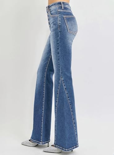 Sidefeel Flare Jeans for Women High Waisted Stretchy Bell Bottoms Wide Leg Side Seam Denim Pants2