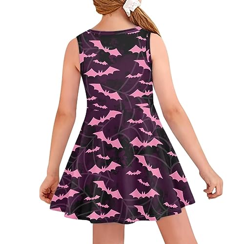 Modysero Comfy Soft Loose Fit Sleeveless High Waist Twirly Halloween Dress Halloween Party Kids Player2