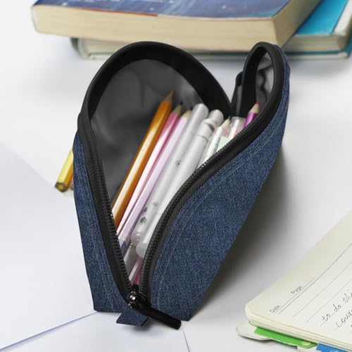 Image of Gloppie Pencil Pouch - Practical Pencil Case, Aesthetic Simple Pencil Bag, Small Pen Holder, Back to School Supplies for Girls Boys, Blue