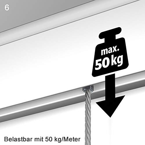 NEWLY Bilderschienen Set R30, Weiß matt, inkl. Montagematerial