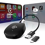 CarPlay ワイヤレス、ワイヤレス CarPlay アダプ2025年アップグレード版ターはド バージョン、Netflix、YouTube、Tiktok ストリーミング メディアを内蔵、Apple 有線 CarPlay カーと互換性、プラグ アンド プレイ、自動接続、2016 年以降に製造された車に適し、iPhone 6 または iOS 10+ と互換性あり携帯電話、黒