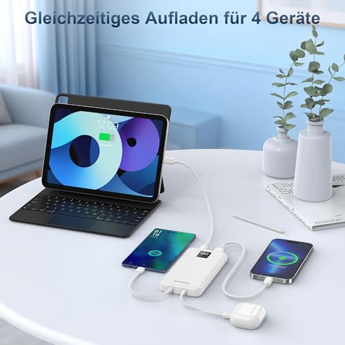 AsperX 2 Stück Powerbank 10000mAh mit USB-C Kabel Schnellladen – Ansicht 3
