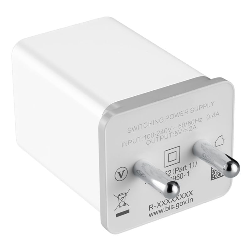 Image of Charger for Itel A60S Charger Original Adapter Like Wall Charger | Mobile Fast Charger | Android USB Charger with 1 Meter Micro USB Charging Data Cable (3 Amp, OC14, White)