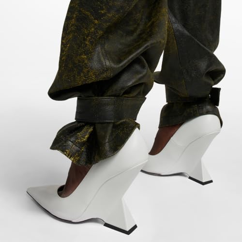 Womens Stylish Closed Pointed Toe Slip On Pumps Special High Heel Shoes for Wedding Bridal Party Size 4-16 US4