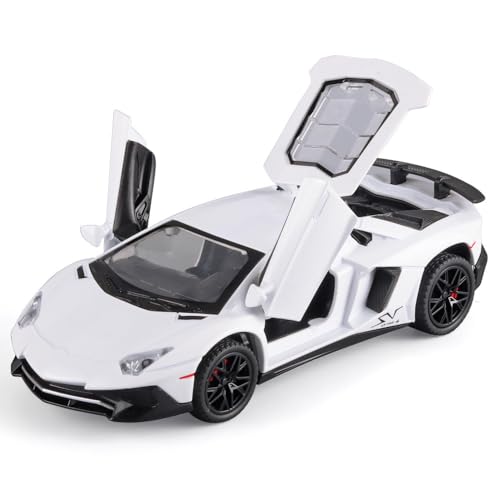 Modelo de coche de juguete Lambo Aventador blanco 1:32 miniatura 1