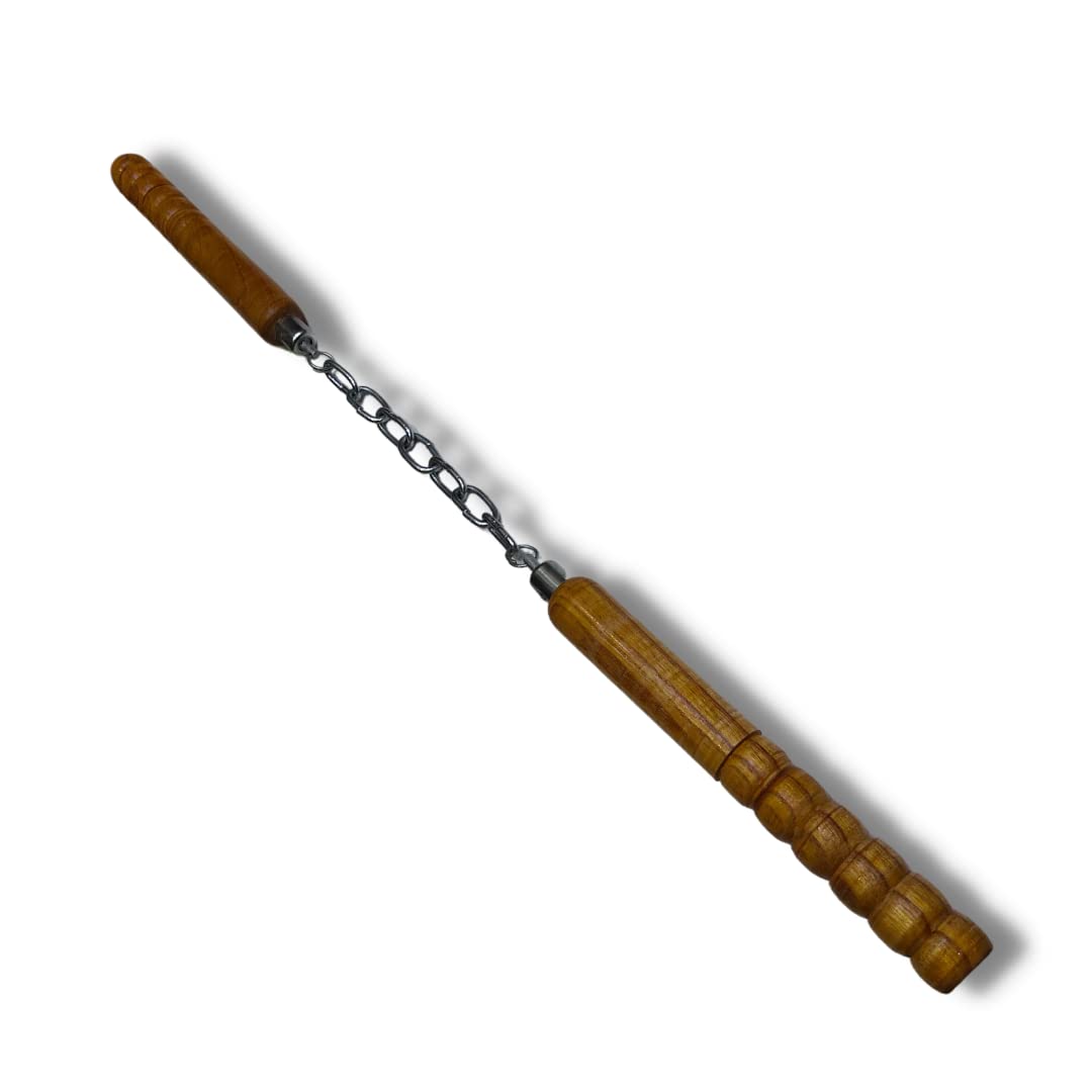 FIRE FITNESS steel chain nunchak for home training nunchak art material for self sefty solid wooden and real wooden nunchaku for kids and adults home training-picture-16