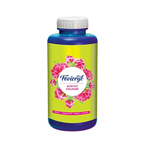 Image of Fevicryl Acrylic Colour (Ultramarine Blue, 1litre) for Art and Craft Paint, Canvas, Wood, Leather, Earthenware, Metal