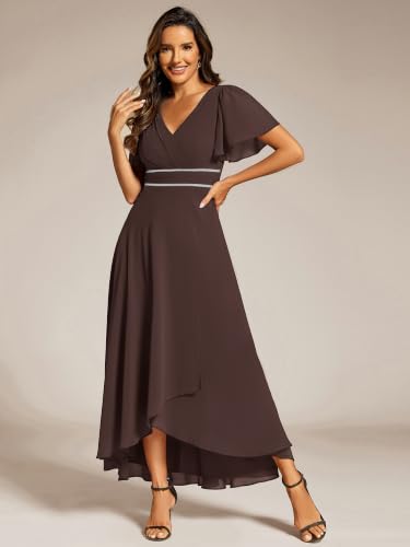 Image of Ever-Pretty Summer A-Line V-Neck Formal Dress for Women Empire Waist Chiffon Mother of the Bride Wedding Guest Dresses 41981
