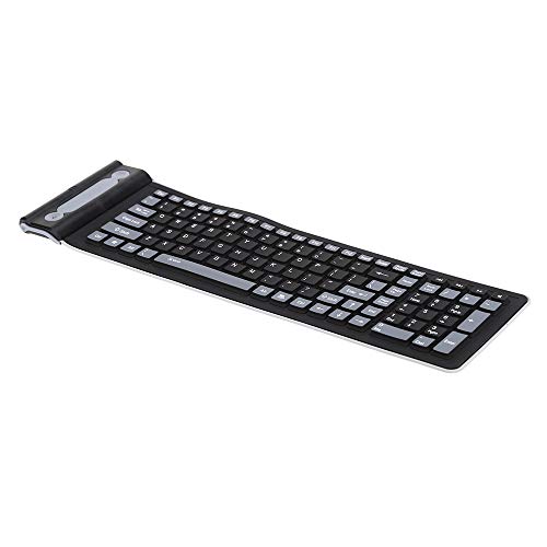 2.4 portátil mini rolo flexível resistente à água Silicone macio lavável teclado sem fio com recepto
