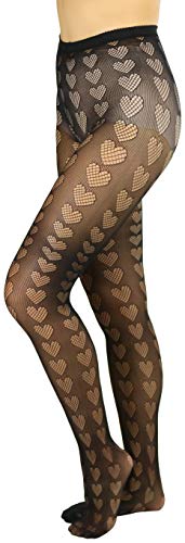 Image of ToBeInStyle Women's Valentine Day Themed Opaque Sheer Pantyhose w /Heart Love