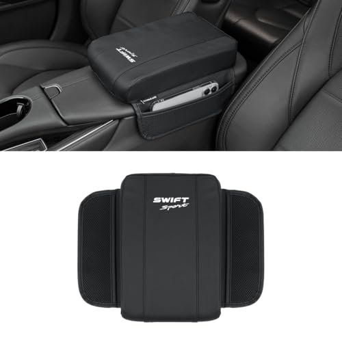 スイフト スポーツ 適用 アームレストカバー 車 収納ポッチ付き 保護カバー スイフトスポーツ ZC33S ベースグレード グレード 対応 厚み5.3cm アームレストクッション 引っかき傷対策 通気性 カー アームレストパッド 肘置き 疲労軽減 コンソー