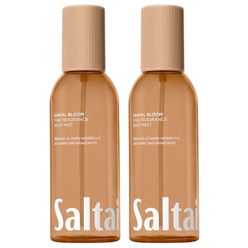 Saltair Body Mist 2 Pack - Fine Fragrance, Lightweight Body Spray Mist with Santal Bloom Scent. Long Lasting Perfume Mist. 2x 8oz Bottles