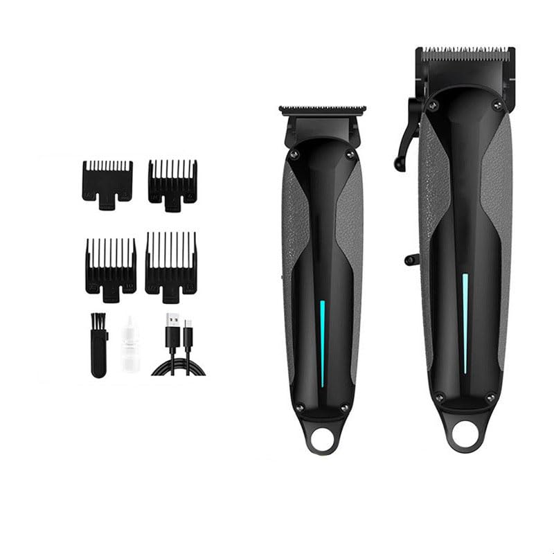 Cortapelos 2 en 1 para hombres, juego de cortadora de pelo multifuncional y recortadora, recortadora en T inalámbrica recargable, kit de corte de pelo para regalo