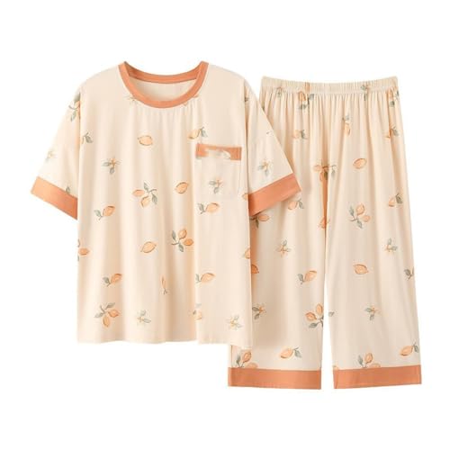 Pyjamas pour femmes en modal ensemble de nuit mi-mollet grande taille pour l'été