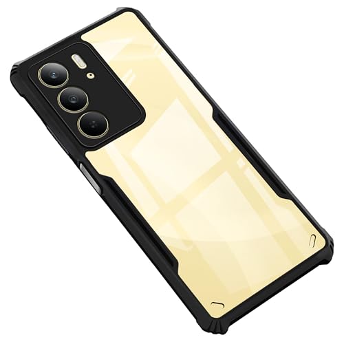 Image of Amazon Brand - Solimo Back Case Cover for Poco M7 5G | Compatible for Poco M7 5G Back Case Cover | Clear Case with Camera Protection | (TPU + PC | Matte Black)