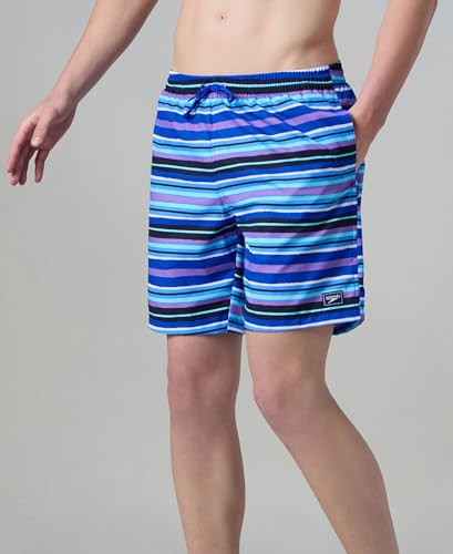 Image of Speedo Men's 4 Way Flex Essential Printed Watershorts with Side Pockets | Water Repellent | Internal Drawcord | Wide Waistband Swimming Trunks